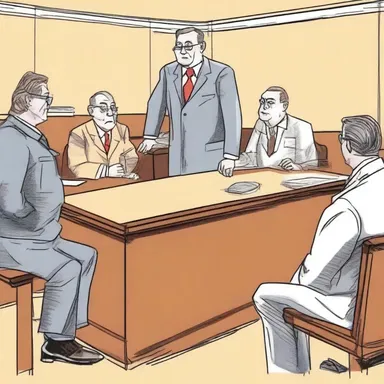 In the courtroom, the defense presented cogent evidence in the form of cartoons illustrating the sequence of events.