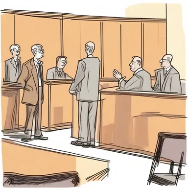 In the courtroom, the defense presented cogent evidence in the form of cartoons illustrating the sequence of events.