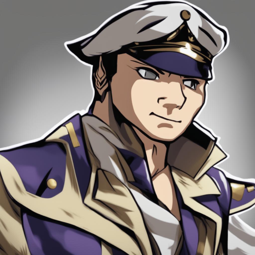 High-quality digital art of Jotaro Kujo from 'JoJo's Bizarre Adventure', depicted in the style of a Wojak meme