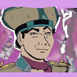 A high-quality digital art image of Jotaro Kujo from 'JoJo's Bizarre Adventure' in the style of the Wojak meme