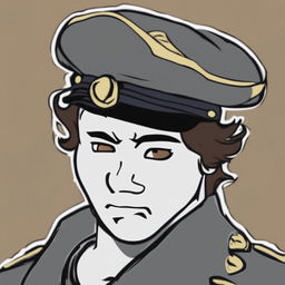 A high-quality digital art image of Jotaro Kujo from 'JoJo's Bizarre Adventure' in the style of the Wojak meme