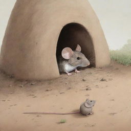 A cartoon mouse sitting outside his burrow, longingly watching cars pass by, dreaming of journeying in them.