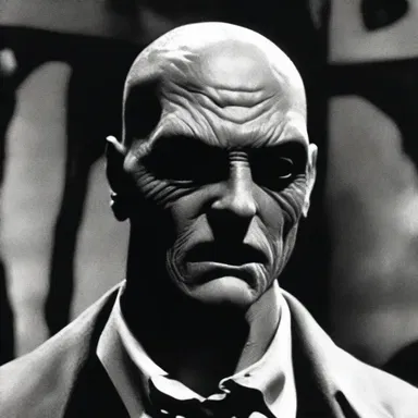In the horror movie, the antagonist's swelled head convinces him that he is invincible and superior to all other beings.