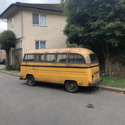 A bus unexpectedly parked outside a mouse's home