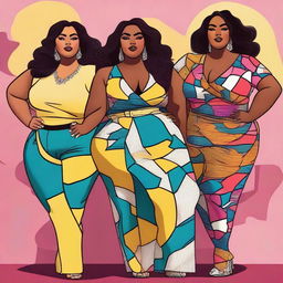 An image showcasing plus-size women in a tasteful and empowering manner