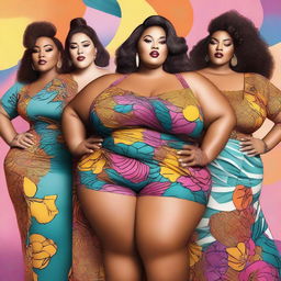 An image showcasing plus-size women in a tasteful and empowering manner