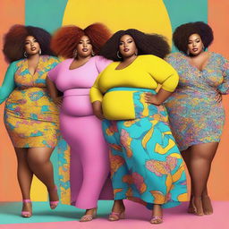 An image showcasing plus-size women in a tasteful and empowering manner