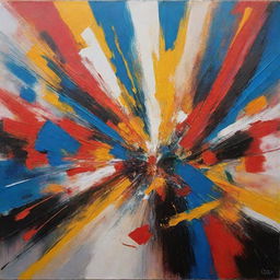 A dynamic and vibrant painting representing modern art