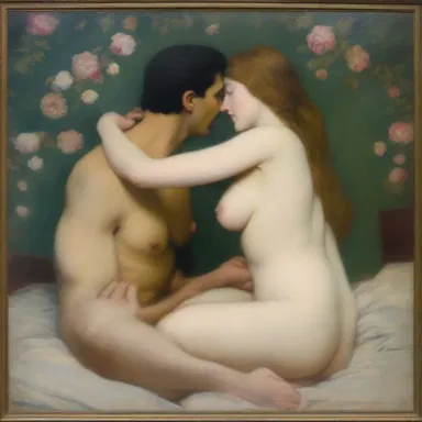 The painting showcased the delicate and passionate nature of sexual union between man and woman.