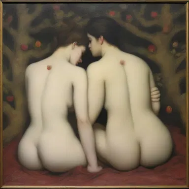 The painting showcased the delicate and passionate nature of sexual union between man and woman.