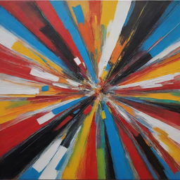 A dynamic and vibrant painting representing modern art