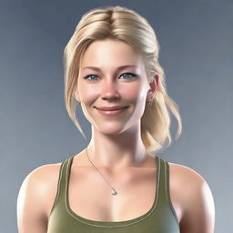 An image of a digitally rendered Brooke Monk, where she appears to be larger than her usual self