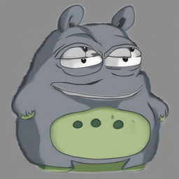 A high-quality digital art image depicting a fusion of Totoro from Studio Ghibli and the meme character, Pepe the Frog