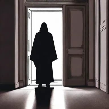 As the door creaked open, a figure with a menacing mien stepped into the dimly lit room.