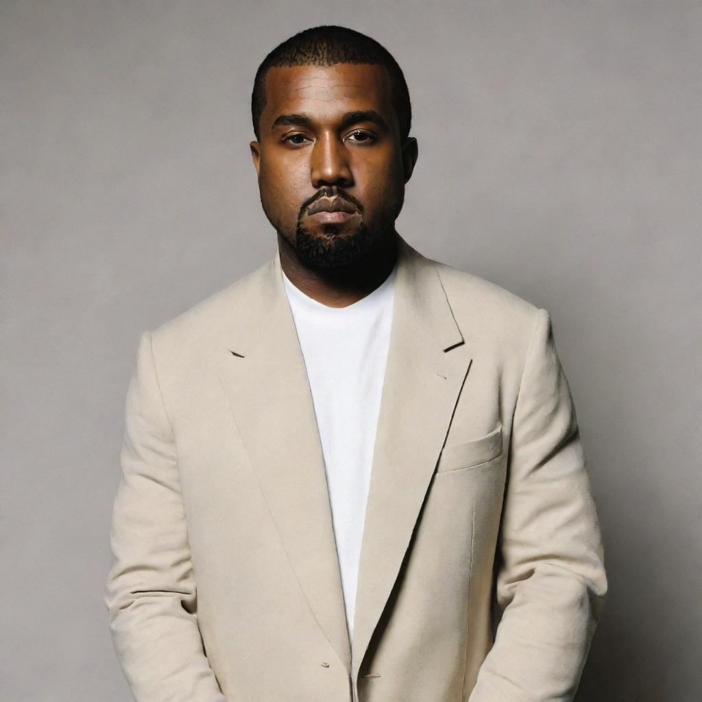 Kanye West with Chinese heritage, maintaining the essence of his distinctive style and personality.