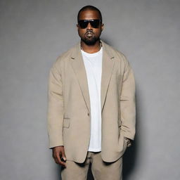 Kanye West with Chinese heritage, maintaining the essence of his distinctive style and personality.