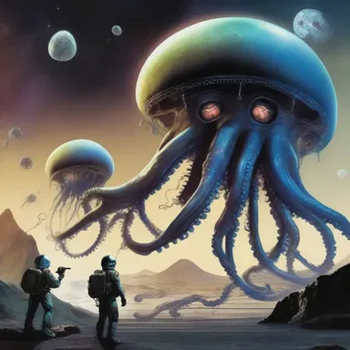 In the futuristic world of deep space exploration, the captain's description of the alien encounter as a mixed metaphor involving mechanical octopus tentacles and cosmic jellyfish helmets sounded more like a joke than a serious encounter.
