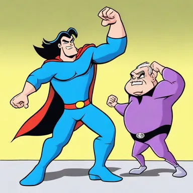 In the cartoon episode, the hero narrowly escapes the villain's trap by a hair's-breadth.