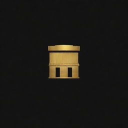 A minimalist, iconic representation of a golden supermarket on a black background