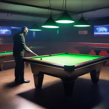 In a futuristic world where snooker tables are controlled by artificial intelligence, players compete against advanced robotic opponents on virtual pool tables.