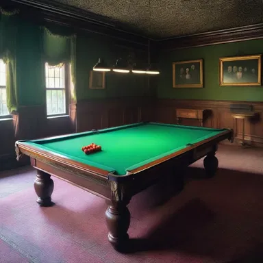The snooker table in the haunted mansion was said to be cursed, causing anyone who played a game of pool on it to suffer from supernatural phenomena.