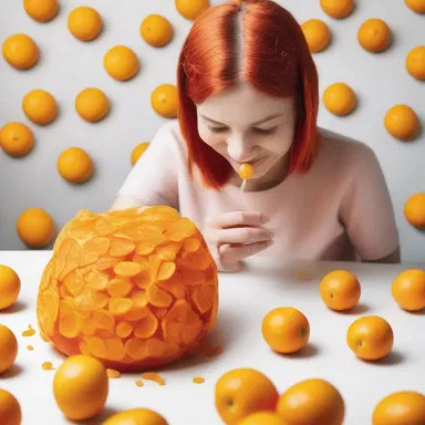 As she peeled the temple orange, she realized the segments were pulsating with tiny worms.