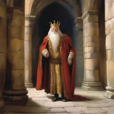 The tottery old king struggled to make his way through the grand halls of the ancient castle.