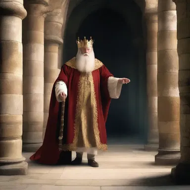 The tottery old king struggled to make his way through the grand halls of the ancient castle.