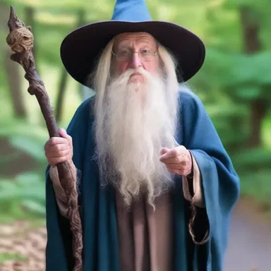 The frail wizard relied on his magical staff to stay upright as he walked in his tottery state.