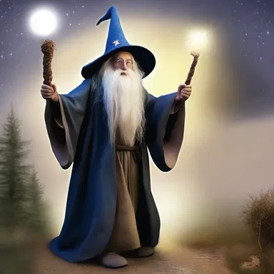 The frail wizard relied on his magical staff to stay upright as he walked in his tottery state.