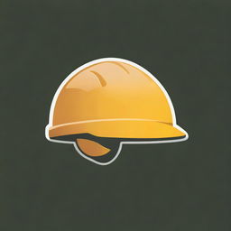 A digital art image of a logo featuring a detailed yellow construction helmet viewed from the side