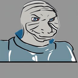 A high-quality digital art image featuring a Wojak character with characteristics of the Pokemon, Blastoise