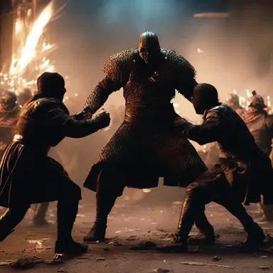 The battle scene was a hugger-mugger of flashing lights, powerful attacks, and high-pitched screams.