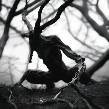 The ungainly creature emerged from the shadows, its limbs twisted and contorted in unnatural ways.