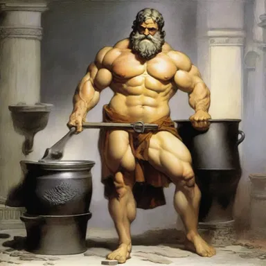 In Greek mythology, Hephaestus, the god of blacksmiths, was often depicted as ungainly due to his physical deformity and limp.