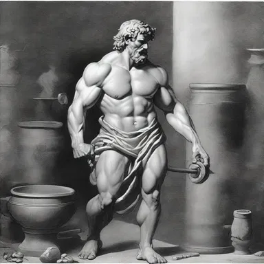 In Greek mythology, Hephaestus, the god of blacksmiths, was often depicted as ungainly due to his physical deformity and limp.