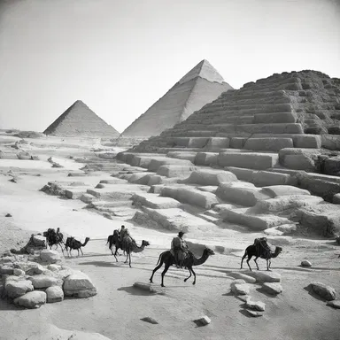 During the construction of the Pyramids of Giza, the massive stone blocks were transported using ungainly methods such as sledges and ramps.