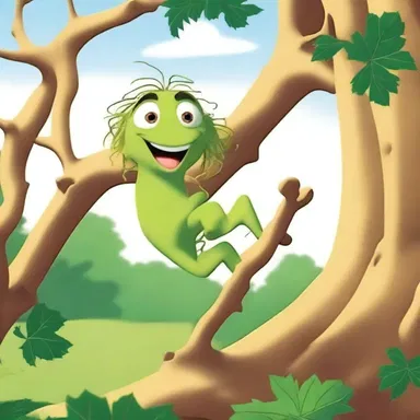 In the cartoon, the character accidentally stumbled into a briary bush, resulting in a comical scene of tangled limbs and thorny mishaps.