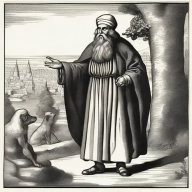 In the religious folk tale, the tollman is depicted as a wise and pious person, collecting tolls to support the local temple.
