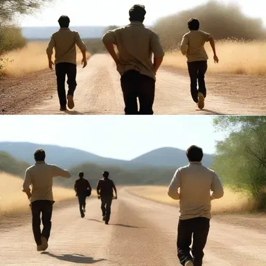In the final scene of the movie, the protagonist throws off his old life and runs to embrace his true love.