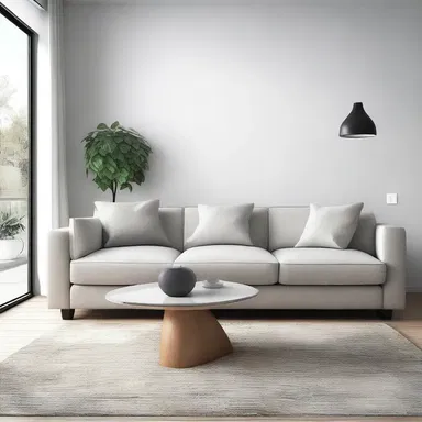 The minimalist furniture style helps to throw off unnecessary clutter in the living room.