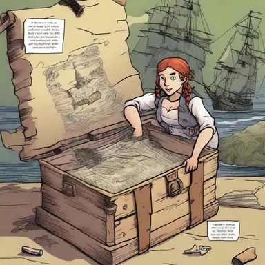 In the comic book series, the protagonist discovers a hidden treasure map hidden in the slop chest of a pirate ship.