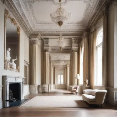 Although Emily preferred modern styles, she eventually came round to appreciate the elegance of classical architecture and interior design.