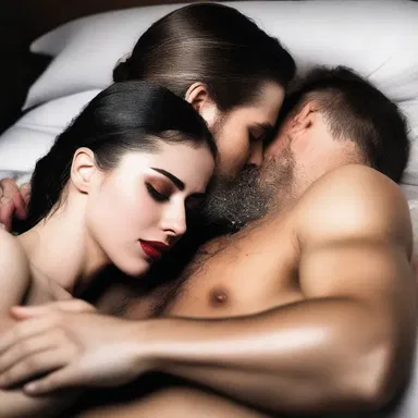 She smothered her lover with kisses as they embraced.