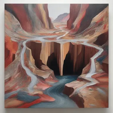 The artist used the concept of a geological fault as a metaphor in her painting, symbolizing the internal struggles and conflicts within individuals and societies.