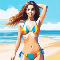 An image of a girl in a bikini, rendered in high quality