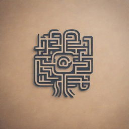 Create a logo for an Instagram account named 'Mind Set Mystery', with elements related to psychology, like a brain, maze, or puzzle pieces, with a mysterious and intriguing aesthetic.