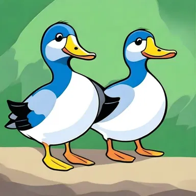 In the animated cartoon, the broadbill ducks were portrayed as mischievous characters with their bluish-grey bills standing out.