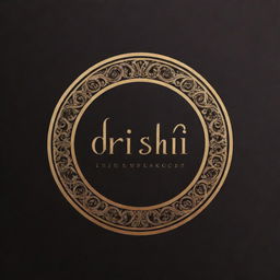 Logo for Drishti Enterprises, a stylish and professional looking sign featuring an elegant typography. The setting is Moga, hinting at subtle Punjabi influences in design elements.