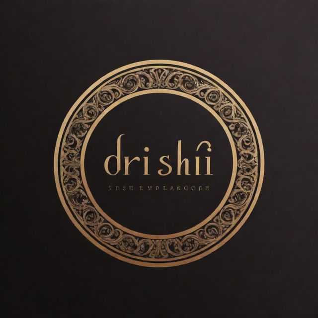 Logo for Drishti Enterprises, a stylish and professional looking sign featuring an elegant typography. The setting is Moga, hinting at subtle Punjabi influences in design elements.